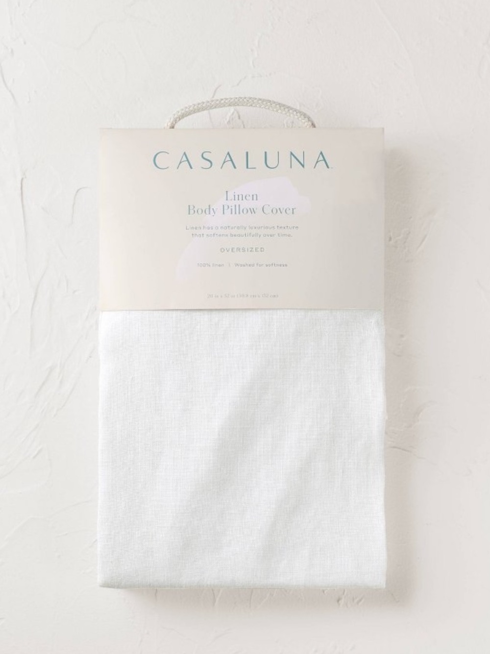Casaluna European Flax Linen Body Pillow Cover White NEW